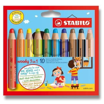 Stabilo lesni svinčnik 3v1 - 10 barv