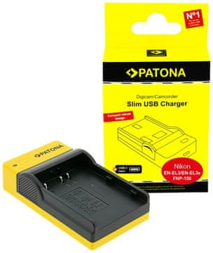 PATONA Photo Nikon EN-EL3/EN-EL3E tanek polnilec, USB-C