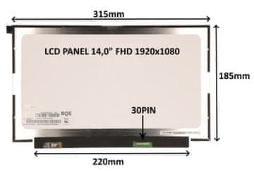 Sil LCD PANEL 14,0" FHD 1920x1080 30PIN MATTE IPS / brez izreza