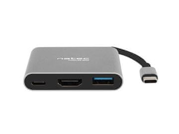 Natec večportni adapter Fowler MINI USB-C PD, USB 3.0, HDMI 4K