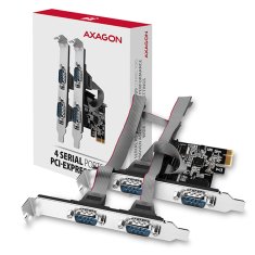 AXAGON PCIe krmilnik 4x serijska vrata (RS-232) / PCEA-S4N / 250 kb/s / LP nosilec