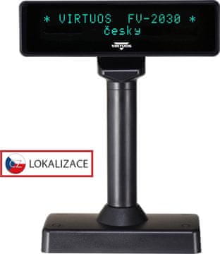 Virtuos VFD prikazovalnik FV-2030B 2x20, 9 mm, serijski, črn