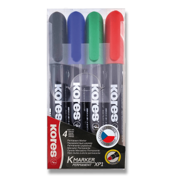 Kores Permanentni marker K-Marker - komplet 4 barv