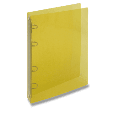 Štiriokrožni mapirni vložek, prosojen, A4, 20 mm - rumen