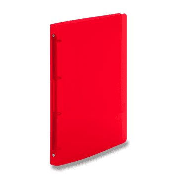 Vezivo s 4 krožci, prosojno, A5, 25 mm - rdeče