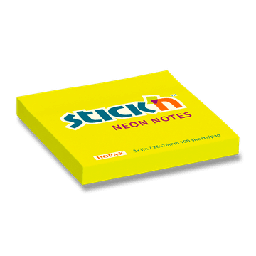 Stick'n Notes 76 × 76 mm, 100 listov - rumena
