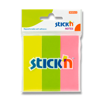 Stick'n Notes - 76 x 25 mm, 3 × 50 listov, neon