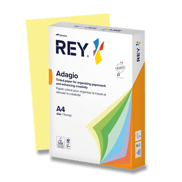 Rey Barvni papir Adagio, pastelne barve, 500 listov - rumen