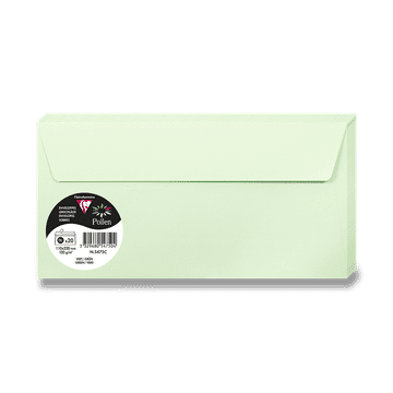 Clairefontaine Barvna ovojnica, DL, samolepilna, 20 kosov - svetlo zelena