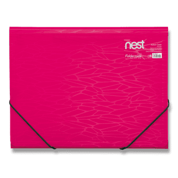 FolderMate Nest mapa s tremi zavihki in gumo, A4 - roza