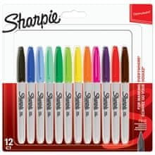 Sharpie Permanentni marker Fine, komplet 12 barv