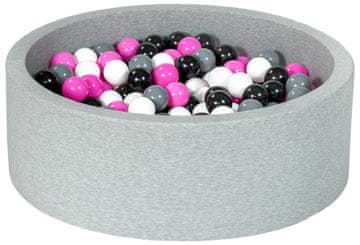 slomart Suhi bazen z žogicami 300 kosov (barve: črna, bela, roza, siva)