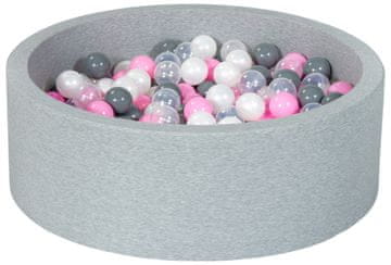 slomart Suhi bazen z žogicami, 300 kosov; barve: perlasto, prozorno, pudrasto roza, siva