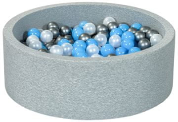 slomart Suhi bazen s kroglicami 300 kos (barve kroglic: biserna, srebrna, svetlo modra)