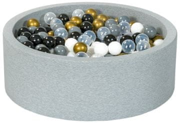 slomart Suhi bazen z žogicami 450 kos - barve: črna, bela, prozorna, zlata, siva
