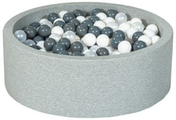 slomart Suhi bazen z žogicami 450 kosov (barva žogic: bela, biserna, siva)