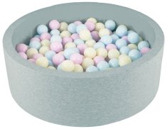 slomart Suhi bazen z žogicami 450 kos (barve žogic: roza, modra, rumena (pastelne))