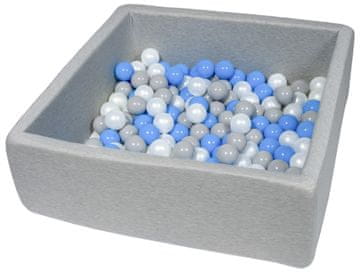 slomart Suhi bazen z žogicami 150 kos, 90×90 cm (barva žogic: biserna, modra, siva)