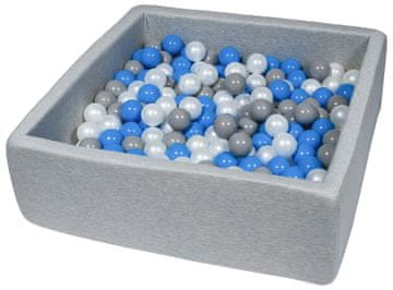 slomart Suhi bazen z žogicami, 300 kos, cca 90×90 cm (barve: perlna, modra, siva)