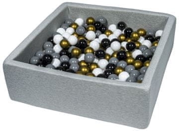slomart Suhi bazen z žogicami 200 kos, ok. 90×90 cm (barva žogic: črna, bela, zlata, siva)