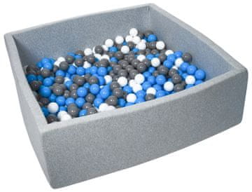 slomart Suhi bazen z žogicami, 600 kosov, ~120×120 cm (barva žogic: bela, modra, roza, siva, turkizna)