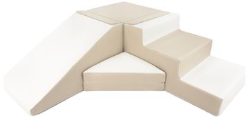 slomart Komplet drsalke 4 veliki penasti bloki (barva: bela, cappuccino)