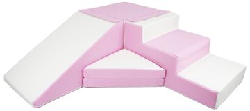 slomart Komplet drsalnika 4 veliki penasti bloki (barva: bela, roza (pastel))