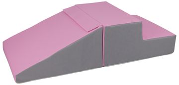 slomart Majhna tobogan set 2 velikih penjenih blokov (barva: bela, pudrasto roza, siva)