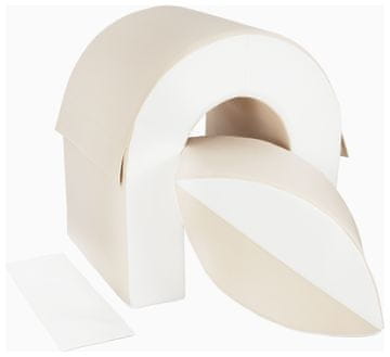 slomart Tunel komplet 2 velikih penastih gradnikov za vrtce (bela, cappuccino)