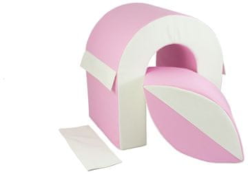 slomart Tunel komplet 2 veliki penasti bloki oblike za vrtce (bela, roza (pastel))
