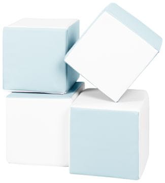 slomart Šeststranski set 4 penastih kock (barva: bela, modra (pastel))