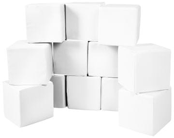 slomart Šeststranski set 12 penastih kock (barva: bela)