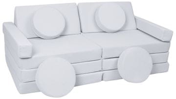 slomart Modularna otroška sofa, penasti bloki s volanom (barva: siva)
