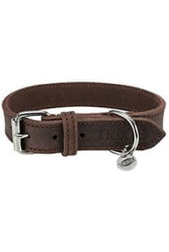 Trixie Usnjena ovratnica Rustic L 48-56cm/25mm temno rjava TR