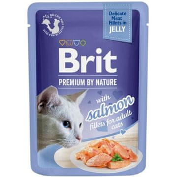 Brit Premium Cat D fileti v želeju z lososom 85g