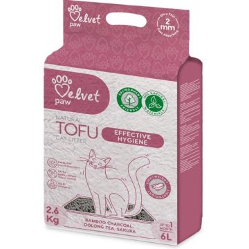 Mačja stelja Velvet Paw Tofu Učinkovita higiena 6l / 2,6kg