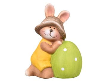 Velikonočni zajček z velikonočnimi jajci terakota 11x7x14cm