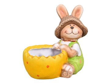 Velikonočni zajček s školjko terakota 13x10x12cm