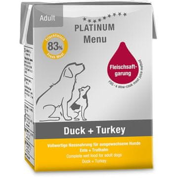 Platinum Dog Menu raca + puran 375 g