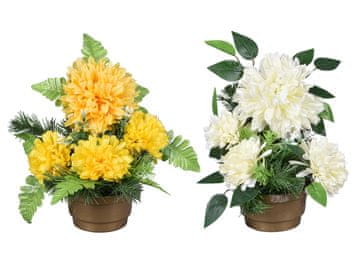 Cvet Krizantema jesenski aranžma v cvetličnem loncu 28x32cm