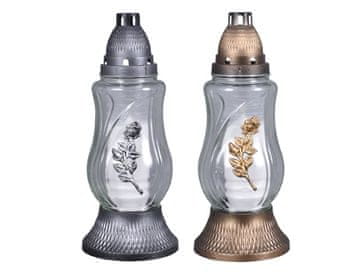 Pokopališka svetilka ROSE BOTTOM steklo 110g d13x30cm