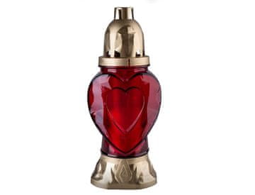 Pokopališka svetilka SRDCE steklo 80g d10x26cm