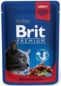 Brit Premium Cat govedina z grahom 100g