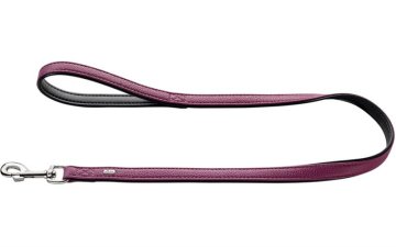 Hunter Usnjeni povodec Vega, malina/črna 2,0 x 100 cm