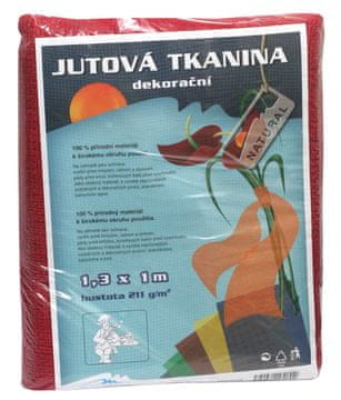 Tkanina iz jute - 1,3 x 1 m rdeča
