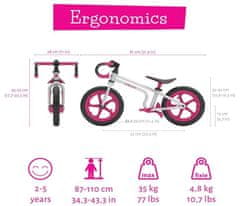 Chillafish Fixie Pink odrážedlo paket 1 kos