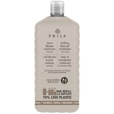 PRIJA PRIJA 2v1 šampon za lase, tekoči gel za tuširanje z ginsengom, polnilo, VEGAN 1 L