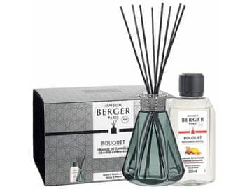 Maison Berger Paris Darilni set aroma difuzor Pyramide vintage green + polnilo Orange Cinnamon 200 ml