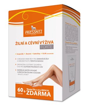 Simply you Priessnitz Vein and Vascular Nutrition Forte 60 tob. + PRIESSNITZ Veins and Blood Vessels Medical 125 ml BREZPLAČNO
