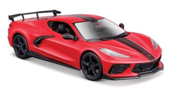 Maisto - 2020 Chevrolet Corvette Stingray Coupe, rdeč, 1:24